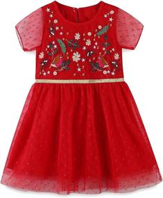img 4 attached to 👗 FreeLu Sleeve Cotton Cartoon Dresses : Girls' Clothing with Adorable Dresses