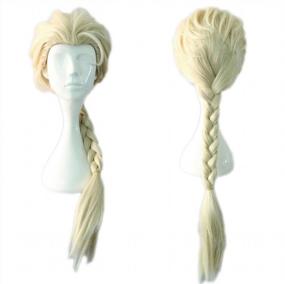 img 3 attached to Подготовьте свою маленькую девочку к сиянию с длинным плетеным париком Mersi Blonde - идеально подходит для вечеринок! Включает шапочку для парика - S028A