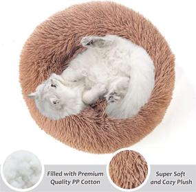 img 3 attached to 🐱 Beboore Calming Cat Bed Dog Bed, Washable Donut Pet Beds - Fluffy Plush Cushion for Small Medium Pets, 20/28 inches - Anti-Anxiety Pet Supplies for up to 15/35 lbs