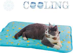 img 4 attached to 🐾 SEIS Dog Ice Pad – Ice Silk Cooling Mat for Cats and Dogs - Summer Cool Bamboo Kennel Mat - Highly Breathable Pet Cooling Pad