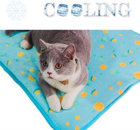 img 3 attached to 🐾 SEIS Dog Ice Pad – Ice Silk Cooling Mat for Cats and Dogs - Summer Cool Bamboo Kennel Mat - Highly Breathable Pet Cooling Pad