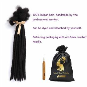 img 2 attached to Premium Quality Short Dreadlock Extensions With Natural Black Human Hair For Men And Women - Pack Of 30 Strands With Needle Included