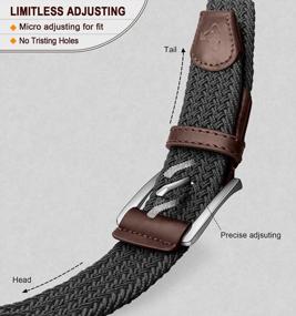 img 3 attached to Upgrade Your Style With BULLIANT Men'S Stretch Braided Belt - Perfect For Golf, Casual Pants, Shirts & Jeans
