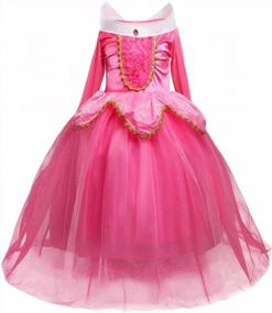 img 4 attached to Sleeping Beauty Princess Party Dress For Girls Ages 3-10 By DreamHigh