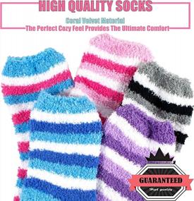 img 1 attached to Warm And Comfortable Hospital Socks For Women - Non-Skid, Super Soft And Fluffy Fuzzy Socks With Gripper - Perfect For Winter And Sleeping - Size 9-11