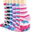 warm and comfortable hospital socks for women - non-skid, super soft and fluffy fuzzy socks with gripper - perfect for winter and sleeping - size 9-11 logo