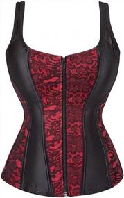 img 1 attached to Plus Size Gothic Brocade Lace Bustier Corset Dress Masquerade Skirt Set Costume