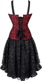 img 2 attached to Plus Size Gothic Brocade Lace Bustier Corset Dress Masquerade Skirt Set Costume