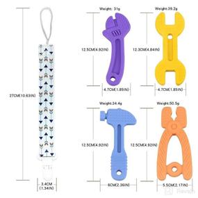 img 2 attached to 👶 BPA Free Silicone Teething Toys for Babies 0-12 Months - Molar Teether Chew Toys & Baby Hammer Toy