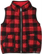 🎄 christmas plaid quilted puffer vest: stylish toddler outfit for fall/winter логотип