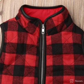 img 2 attached to 🎄 Christmas Plaid Quilted Puffer Vest: Stylish Toddler Outfit for Fall/Winter