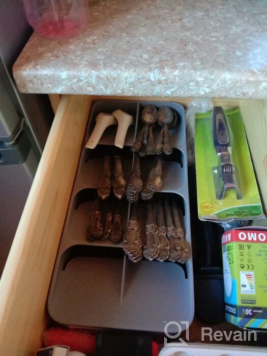 img 1 attached to 🍴 Gray Large Kitchen Drawer Tray - Joseph Joseph DrawerStore Compact Cutlery Organizer review by Bhavin Tharwani ᠌