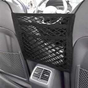 img 4 attached to 🚗 Universal Car Seat Net Organizer - DEDC Super Duty 2-Layer Mesh Cargo Net Pouch for Purse, Phone, Pets, Kids - Disturb Stopper