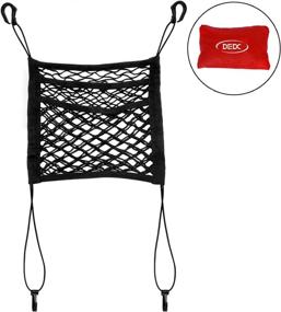 img 2 attached to 🚗 Universal Car Seat Net Organizer - DEDC Super Duty 2-Layer Mesh Cargo Net Pouch for Purse, Phone, Pets, Kids - Disturb Stopper