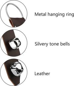 img 2 attached to 🔔 Frienda Hanging Bells 7-Bell Dog Doorbells for Door Knobs: Stylish Faux Leather Belts, Ideal for Training and Outdoor Use – Christmas Decor, Holiday Home Decorations – 18.7 x 1.8 x 1 Inches (Brown with Silver)