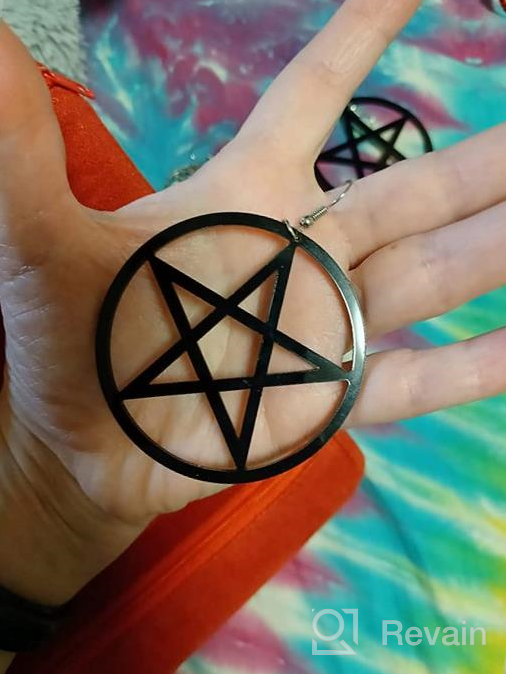 img 1 attached to ROSTIVO Cute Pentagram Acrylic Star Earrings for Women and Girls - Pentacle Earrings review by Mazie Laporte