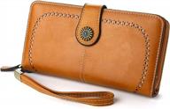 buvelife women retro credit card wallet rfid blocking card holder retro leather large long purse logo