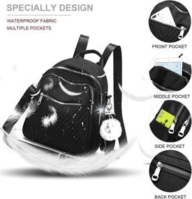 img 1 attached to Backpack Backpacks Waterproof Shoulder NEWBlack Women's Handbags & Wallets ~ Fashion Backpacks