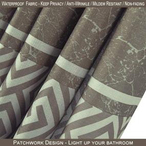 img 2 attached to WestWeir Linen Texture Shower Curtain - Greek Key Grommet Waterproof Fabric Bathroom, 72 Inches X 72 Inches Brown
