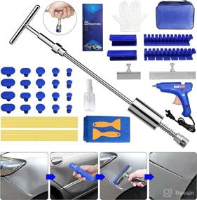 img 4 attached to 🔧 45pcs Paintless Dent Puller Kit - QIUJIN Car Body Dent Repair Tool with Slide Hammer T Bar Dent Puller, Glue Gun - Automobile Body Hail Dent Removal Remover Tools Kit