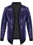 mens sequin cardigan jacket - open front long sleeve with ribbed cuffs logo
