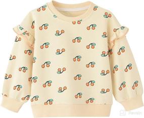 img 4 attached to 🌈 Colorful Baby Girl Rainbow Sweatshirt: Stylish Long Sleeve Shirt for Girls (18 Months-6 Years)