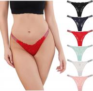 sexy panties for women: levao thongs with letter rhinestones, low-rise tanga multipack (3-6 pack, s-xl) logo