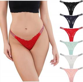 img 4 attached to Sexy Panties For Women: LEVAO Thongs With Letter Rhinestones, Low-Rise Tanga Multipack (3-6 Pack, S-XL)