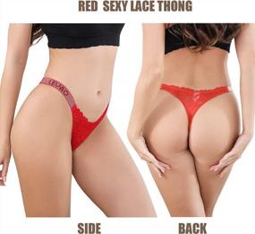 img 3 attached to Sexy Panties For Women: LEVAO Thongs With Letter Rhinestones, Low-Rise Tanga Multipack (3-6 Pack, S-XL)