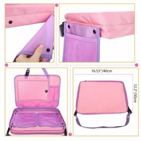 img 1 attached to Pink Zooawa Kids Travel Tray Car Seat: 4-In-1 Detachable Toy Storage & Tablet Holder For Toddlers
