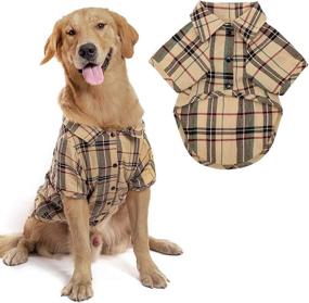 img 4 attached to Plaid Dog Shirt: Stylish and Comfy Puppy Polo T-Shirt for Small Medium Large Dogs