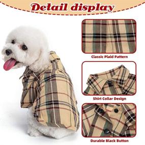 img 1 attached to Plaid Dog Shirt: Stylish and Comfy Puppy Polo T-Shirt for Small Medium Large Dogs