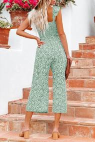 img 2 attached to Boho Floral Jumpsuit With Ruffle Sleeves, High Waist, Wide Legs, And Convenient Pockets - Perfect For Summer!