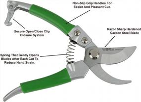 img 3 attached to Trim With Ease: WilFiks 8" Heavy Duty Garden Pruning Shears For Effortless Branch, Stem And Tree Cutting