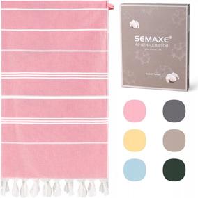 img 4 attached to Pink SEMAXE Beach Towel Cotton - Sand Free, Quick Dry & Soft Absorbent For Bathroom, Pool, Gym & SPA!