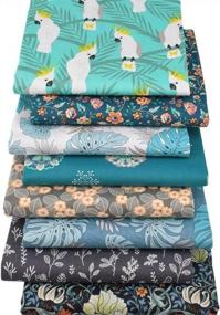 img 3 attached to Colorful Parrot Fat Quarter Fabric Bundles For DIY Quilting And Patchwork - Set Of 8, 100% Cotton, No Repeat Prints