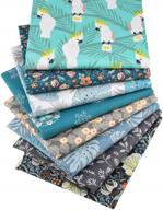 colorful parrot fat quarter fabric bundles for diy quilting and patchwork - set of 8, 100% cotton, no repeat prints logo