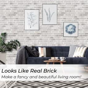 img 3 attached to Coavas Brick Wallpaper Peel And Stick Grey 23.6X118.1 Inches For Bedroom Faux Brick Kitchen Cabinets Backsplash Fireplace Laundry Room Accent Walls Classroom Thicker Thicken Halloween (60X300Cm)