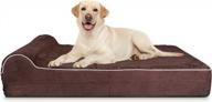 orthopedic memory foam pet bed for large dogs - 7-inch thick with pillow and removable cover - anti-slip bottom and waterproof liner - sturdy and modern design for big breeds - jumbo size logo