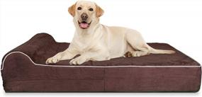 img 4 attached to Orthopedic Memory Foam Pet Bed For Large Dogs - 7-Inch Thick With Pillow And Removable Cover - Anti-Slip Bottom And Waterproof Liner - Sturdy And Modern Design For Big Breeds - Jumbo Size