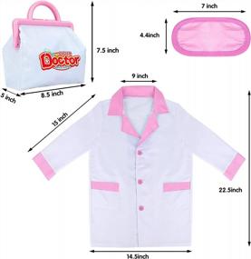 img 2 attached to Pink Doctor Pretend-N-Play Medical Kit For Kids, 25 Pieces Toddler Roleplay Costume Set With Toys For Girls 3+