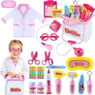 медицинский набор pink doctor pretend-n-play для детей, набор из 25 предметов для ролевых игр для малышей с игрушками для девочек 3+ логотип