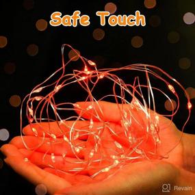 img 3 attached to 🎈 16.4ft 50 LED Red Fairy Lights Battery Operated - Valentine's Day, Dimmable String Lights Diwali Halloween Decor for Indoor/Outdoor Home, Tree, Wreath - Ideal Gifts for Teens, Girls 6-8 Years Old