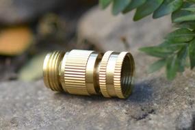 img 2 attached to Solid Brass Garden Hose Quick Connector Set With Easy Connect Thread Design, Fits 3/4 Inch GHT Water Fittings For No-Leak Connections - Pack Of 10 External Thread Quick Connectors (EQC-10) By Riemex