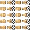solid brass garden hose quick connector set with easy connect thread design, fits 3/4 inch ght water fittings for no-leak connections - pack of 10 external thread quick connectors (eqc-10) by riemex logo