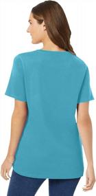 img 2 attached to 👚 Woman Within Women's Plus Size Perfect Short-Sleeve V-Neck Tee Shirt: Effortless Style & Comfort Combined