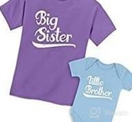 img 1 attached to Big Sister Little Brother Matching Outfit Shirts Toddler Baby Newborn Set review by Beth Watson