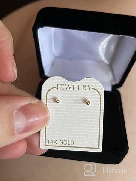 img 1 attached to 🌟 14K Yellow Gold Polished Ball Stud Earrings With Screw Back - Range of Sizes from 2mm to 6mm by Wellingsale review by Jennifer Glasheen