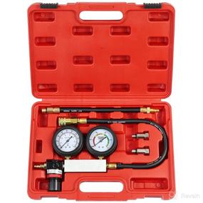 img 4 attached to 🔍 Professional Cylinder Leakdown Tester Kit, Dual Pressure Gauges Engine Compression Leak Detector with Spark Plug Adapters - Ideal for Gasoline Engines (10 12 14mm), Red