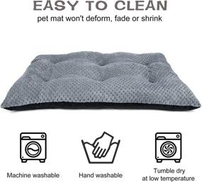 img 3 attached to 🐾 INVENHO Ultra Soft Large Dog Bed Crate Pad Mat - Washable Pet Beds for Large, Medium, and Small Dogs & Cats